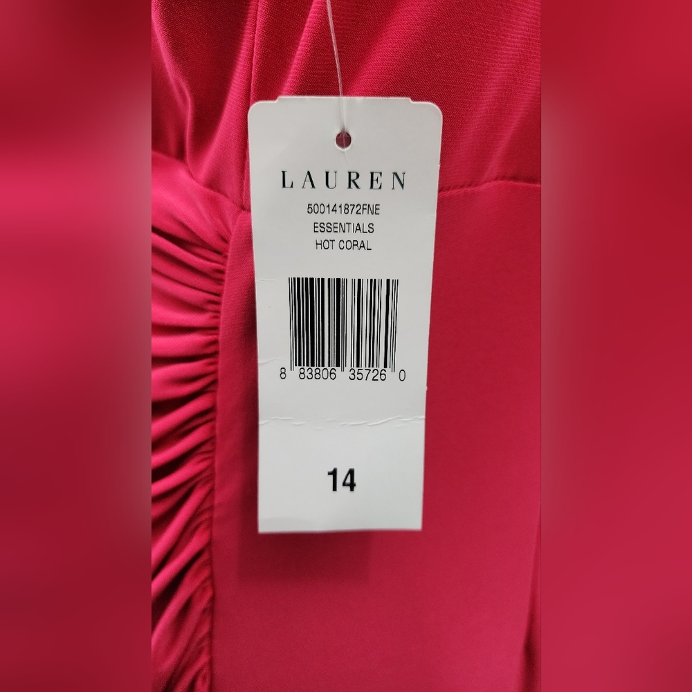 LAUREN BY RALPH LAUREN ESSENTIALS KNEE LENGTH SLEEVELESS COCKTAIL DRESS, SIZE 14 - Picture 6 of 9